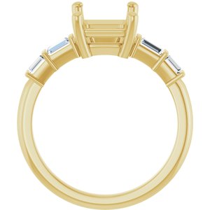 14K Yellow Gold 9x7 mm Emerald 1/4 CTW Lab-Grown Diamond Semi-Set Ring – image 4