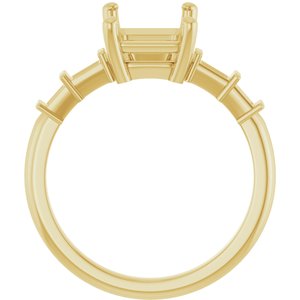 14K Yellow Gold 9x7 mm Emerald Ring Mounting – image 4