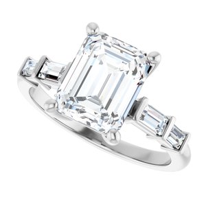 Sterling Silver 9x7 mm Emerald Ring Mounting – image 8