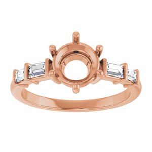 14K Rose Gold 7 mm Round 1/4 CTW Lab-Grown Diamond Semi-Set Ring – image 6