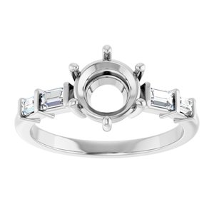 14K White Gold 7 mm Round 1/4 CTW Natural Diamond Semi-Set Ring – image 6