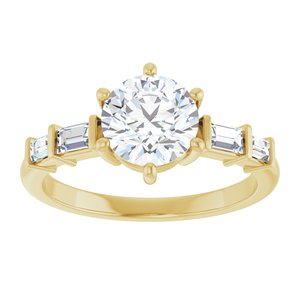14K Yellow Gold 7 mm Round 1/4 CTW Lab-Grown Diamond Semi-Set Ring – image 5