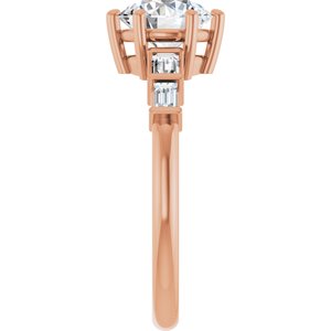 10K Rose Gold 7 mm Round Ring Mounting – image 7