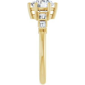 14K Yellow Gold 7 mm Round Ring Mounting – image 7