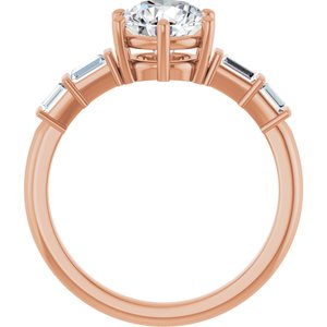 10K Rose Gold 7 mm Round Ring Mounting – image 3