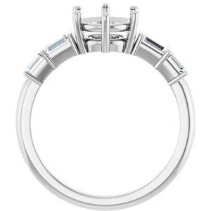 Platinum 7 mm Round 1/4 CTW Natural Diamond Semi-Set Ring – image 4