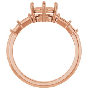 18K Rose Gold 7 mm Round Ring Mounting – image 4