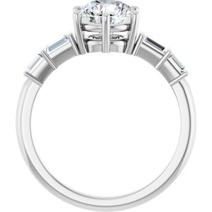 14K X1 White Gold 7 mm Round Ring Mounting – image 3