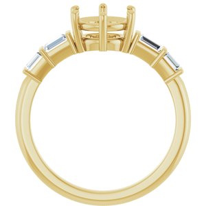14K Yellow Gold 7 mm Round 1/4 CTW Lab-Grown Diamond Semi-Set Ring – image 4