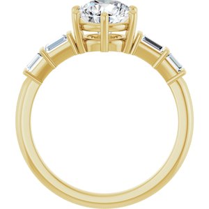 10K Yellow Gold 7 mm Round Ring Mounting – image 3