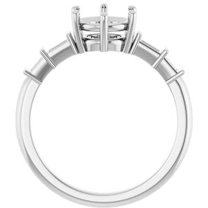 10K White Gold 7 mm Round Ring Mounting – image 4