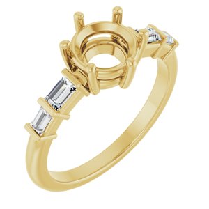 14K Yellow Gold 7 mm Round 1/4 CTW Lab-Grown Diamond Semi-Set Ring – image 2