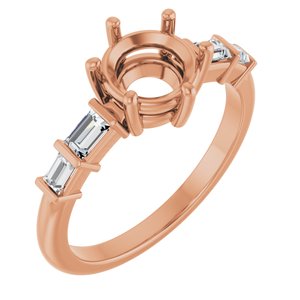 14K Rose Gold 7 mm Round 1/4 CTW Lab-Grown Diamond Semi-Set Ring – image 2