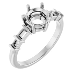 Sterling Silver 7 mm Round Ring Mounting – image 2