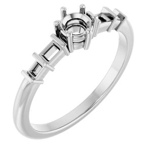 18K White Gold 4.1 mm Round Ring Mounting – image 2