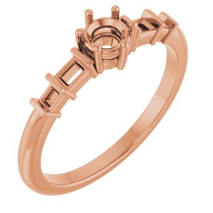 10K Rose Gold 4.1 mm Round Ring Mounting – image 2