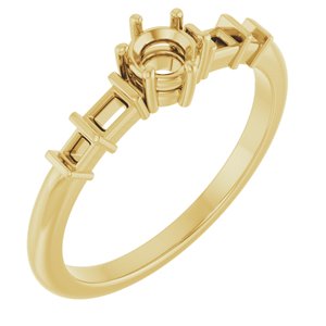 14K Yellow Gold 4.1 mm Round Ring Mounting – image 2