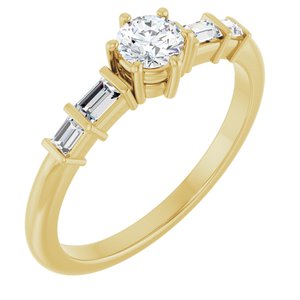 18K Yellow Gold 4.1 mm Round Ring Mounting