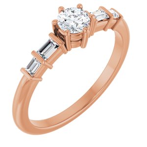 18K Rose Gold 4.1 mm Round Ring Mounting