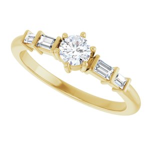 14K Yellow Gold 4.1 mm Round Ring Mounting – image 8