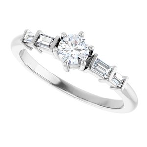10K White Gold 4.1 mm Round Ring Mounting – image 8
