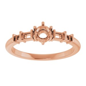 10K Rose Gold 4.1 mm Round Ring Mounting – image 6
