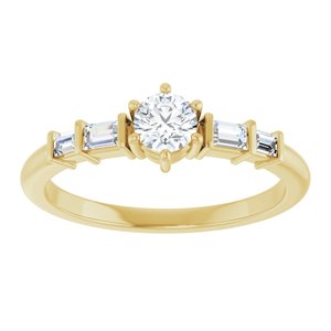 10K Yellow Gold 4.1 mm Round Ring Mounting – image 5