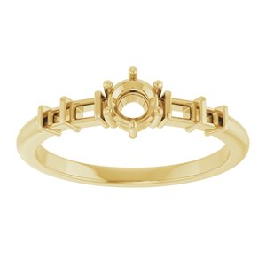 18K Yellow Gold 4.1 mm Round Ring Mounting – image 6