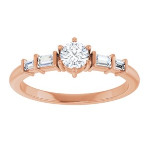 18K Rose Gold 4.1 mm Round Ring Mounting – image 5