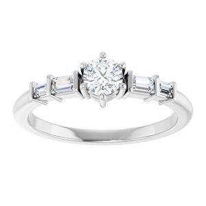 14K X1 White Gold 4.1 mm Round Ring Mounting – image 5