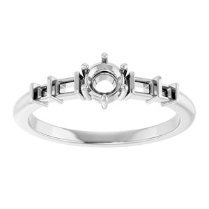 Sterling Silver 4.1 mm Round Ring Mounting – image 6