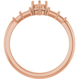 14K Rose Gold 4.1 mm Round Ring Mounting – image 4
