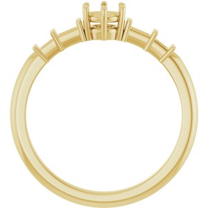 14K Yellow Gold 4.1 mm Round Ring Mounting – image 4