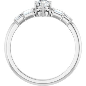 18K White Gold 4.1 mm Round Ring Mounting – image 3