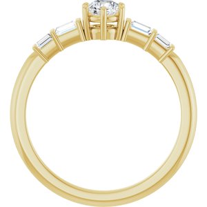 14K Yellow Gold 4.1 mm Round Ring Mounting – image 3