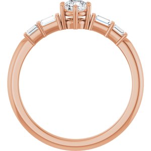 14K Rose Gold 4.1 mm Round Ring Mounting – image 3