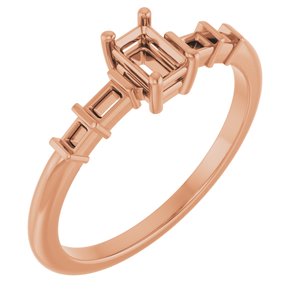 10K Rose Gold 4.5x3 mm Emerald Ring Mounting – image 2
