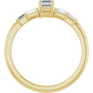 10K Yellow Gold 4.5x3 mm Emerald Ring Mounting – image 3