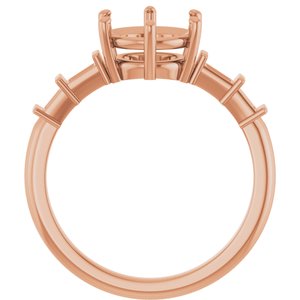 10K Rose Gold 8 mm Round Ring Mounting – image 4