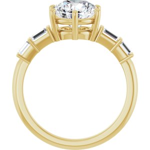 10K Yellow Gold 8 mm Round Ring Mounting – image 3