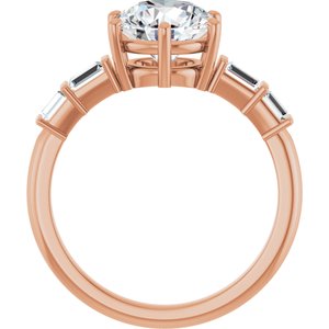 18K Rose Gold 8 mm Round Ring Mounting – image 3
