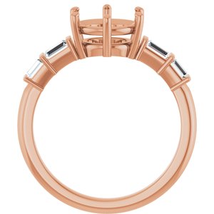 14K Rose Gold 8 mm Round 1/4 CTW Natural Diamond Semi-Set Ring – image 4