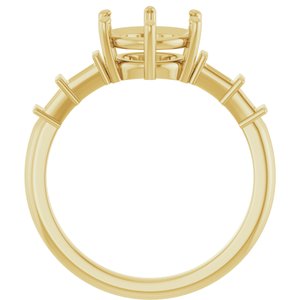 10K Yellow Gold 8 mm Round Ring Mounting – image 4
