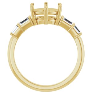 14K Yellow Gold 8 mm Round 1/4 CTW Lab-Grown Diamond Semi-Set Ring – image 4