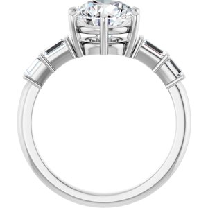 Platinum 8 mm Round 1/4 CTW Natural Diamond Semi-Set Ring – image 3