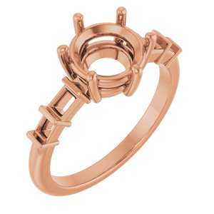 10K Rose Gold 8 mm Round Ring Mounting – image 2