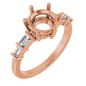 14K Rose Gold 8 mm Round 1/4 CTW Lab-Grown Diamond Semi-Set Ring – image 2