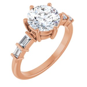 14K Rose Gold 8 mm Round Ring Mounting