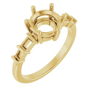 18K Yellow Gold 8 mm Round Ring Mounting – image 2