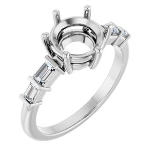 14K White Gold 8 mm Round 1/4 CTW Lab-Grown Diamond Semi-Set Ring – image 2